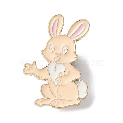 Cute Rabbit Enamel Pins, Alloy Lapel Pin Backs for Backpack Clothes, Blanched Almond, 30x20.5mm(JEWB-V006-03B)