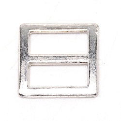 Alloy Slide Buckles, Square, Platinum, 12x12x1mm(FIND-WH0100-46C-P)