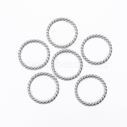 304 Stainless Steel Linking Rings, Twisted Ring, Stainless Steel Color, 24x2mm(X-STAS-H376-104)