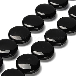 Natural Obsidian Beads Strands, Flat Round, 25x8mm, Hole: 1.2mm, about 16pcs/strand, 15.24''(38.7cm)(G-P562-D01-03)