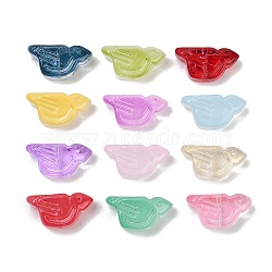 Transparent Glass Beads, Bird, Baking Paint, Mixed Color, 10x20x8mm, Hole: 1.2mm(DGLA-E004-13A)