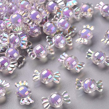 Transparent Acrylic Beads, Bead in Bead, AB Color, Candy, Lilac, 9x17x8.5mm, Hole: 2mm, about 960pcs/500g