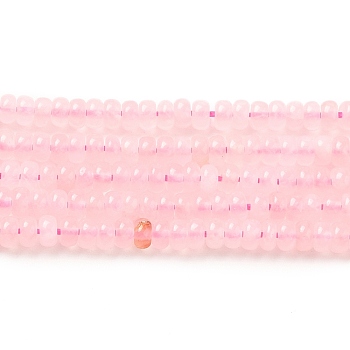 Natural Rose Quartz Beads Strands, Rondelle, Grade AA, 4x2mm, Hole: 0.6mm, about 177pcs/strand, 15.35~15.43''(39~39.2cm)