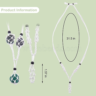 Adjustable Braided Nylon Cord and Waxed Cotton Thread Cords Macrame Pouch Necklace Making(NJEW-SW00019-04)-2