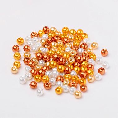 Caramel Mix Pearlized Glass Pearl Beads(HY-X006-6mm-02)-2