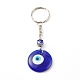 Flat Round with Evil Eye Lampwork Keychain(KEYC-JKC00249-01)-1