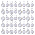 40Pcs 2 Style Shell Pearl Pendants, with Copper Wire, Silver, 15.5~17.5x10~11.5x8.5~9.5mm, Hole: 3.5~4mm(PALLOY-CA00028)