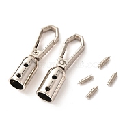 Zinc Alloy DIY Bags Clasps,  with Screw, for Webbing, Strapping Bags Accessories, Platinum, 4.55x1.25x1.25cm, Inner Diameter: 0.85cm(PALLOY-A068-05P)