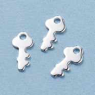304 Stainless Steel Charms, Key, Silver, 13x6.5x1.5mm, Hole: 1.5mm(STAS-H436-39S)