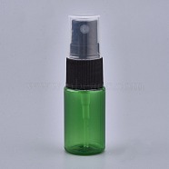 Empty Portable PET Plastic  Spray Bottles, Fine Mist Atomizer, with Dust Cap, Refillable Bottle, Green, 7.55x2.3cm, Capacity: 10ml(0.34 fl. oz)(MRMJ-K002-B05)