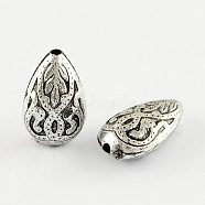Teardrop Antique Acrylic Beads, Antique Silver, 18x11x7mm, Hole: 2mm, about 640pcs/500g(PACR-S209-26AS)