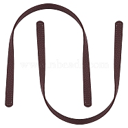Imitation leather Bag Handles,for Bag Straps Replacement Accessories, Lychee Pattern, Dark Brown, 65x1.9x0.4cm, Hole: 2mm(FIND-WH0067-67B)