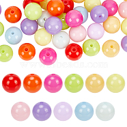 Elite 50Pcs Imitation Jade Acrylic Beads, Round, Mixed Color, 20mm, Hole: 3mm(JACR-PH0001-01)