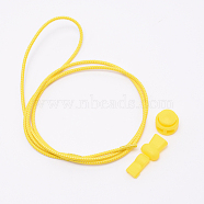 Polyester Latex Elastic Cord Shoelace, with Plastic Spring Cord Locks, Yellow, 2.7mm(AJEW-WH0121-55A)