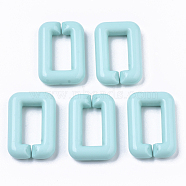 Opaque Acrylic Linking Rings, Quick Link Connectors, For Jewelry Cross Chains Making, Rectangle, Aquamarine, 30x20x6mm, Inner Diameter: 8x18mm, about 210pcs/500g(SACR-R248-03C)