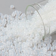 TOHO Round Seed Beads, Japanese Seed Beads, (1141) Translucent White, 8/0, 3mm, Hole: 1mm, about 222pcs/10g(X-SEED-TR08-1141)