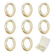 8Pcs Brass Spring Gate Rings, Long-Lasting Plated, Oval, Real 18K Gold Plated, 18x13x3mm, 9 Gauge, nner diameter: 13x8mm(KK-SC0003-45)