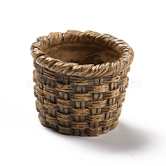 Opaque Resin Cabochons, Bamboo Basket, Tan, 25.5x20mm(RESI-K017-01)