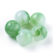 Acrylic Imitation Jade Beads, Round, Light Green, 9.5x9~9.5mm, Hole: 2mm, about 950pcs/500g(MACR-E025-25B-10mm)