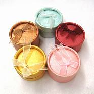Round Cardboard Jewelry Boxes, Mother's Day Gift Box, Mixed Color, about 5.5cm wide, 5.5cm long, 3.5cm high(X-BC108)