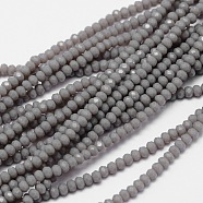Faceted Rondelle Glass Beads Strands, Gray, 2.8~3x2mm, Hole: 0.8mm, about 165~169pcs/strand, 15.7~16.1 inch(40~41cm)(GLAA-M028-2mm-A10)