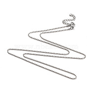 304 Stainless Steel Ball Chain Necklaces, with Lobster Claw Clasps, Stainless Steel Color, 23.03 inch(58.5cm)(NJEW-JN02912-04)