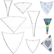 Transparent Acrylic Quilting Templates, Quilting Rulers, Quilting Frames, for Applying Vinyl & Sublimation Designs On Shirts, Mixed Shapes, Clear, 5.5~13.3x7.4~14.25x0.28cm, Hole: 2mm, 6pcs/set(DIY-WH0381-003)