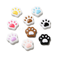 Opaque Resin Cabochons, Cat Paw Shape, Mixed Color, 18x19x4.5mm(CRES-M014-09)