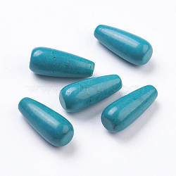 Natural Howlite Beads, Dyed, Half Drilled, teardrop, 20x9mm, Half Hole: 0.8mm(X-G-E482-05A)