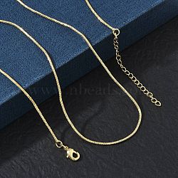 1MM Brass Round Snake Chain Necklaces for Women, Long-Lasting Plated, Golden, 16.14 inch(41cm)(KK-CBA4FD4-06G)
