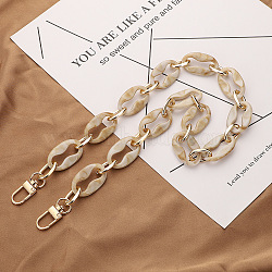 Acrylic Oval Link Chain Bag Straps, with Aluminum Linking Rings and Alloy Swivel Clasps, Wheat, 60cm(PW-WG67243-04)