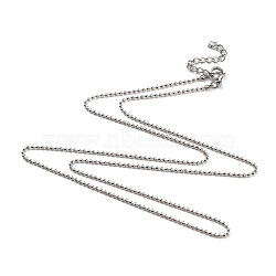 304 Stainless Steel Ball Chain Necklaces, with Lobster Claw Clasps, Stainless Steel Color, 23.03 inch(58.5cm)(NJEW-JN02912-04)