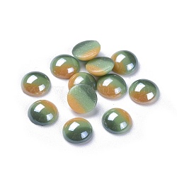 Opaque Glass Cabochons, Stripe Pattern, Tri-color Stripe, Half Round, Colorful, 8x3.5mm(X-GGLA-S038-12O-8mm)