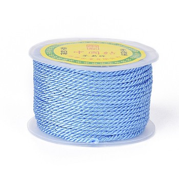 Polyester Milan Cord for DIY Jewelry Craft Making, Cornflower Blue, 3mm, about 27.34 yards(25m)/roll