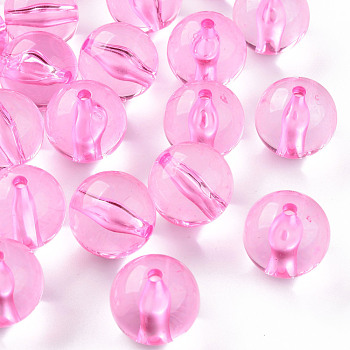 Transparent Acrylic Beads, Round, Pearl Pink, 20x19mm, Hole: 3mm, about 111pcs/500g