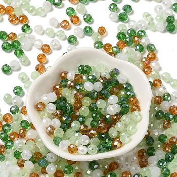 Glass Beads, Faceted, Rondelle, Dark Sea Green, 6x5mm, Hole: 1mm, about 2360pcs/500g