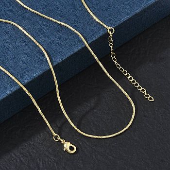1MM Brass Round Snake Chain Necklaces for Women, Long-Lasting Plated, Golden, 16.14 inch(41cm)