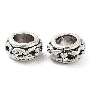 Tibetan Style Alloy Beads, Cadmium Free & Lead Free, Antique Silver, 7x7x3.5mm, Hole: 4mm
