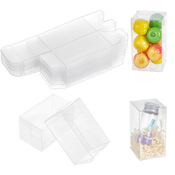 Transparent Plastic Gift Boxes, Rectangle, Clear, 3.7x3.7x6.5cm