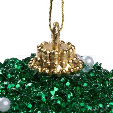 boule de noel mousse & plastique imitation perle pendentif décoration(FIND-G056-01A)-4