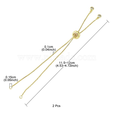 Rack Plating Brass Box Chain Slider Bracelets(MAK-YW0001-04G)-4