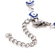 Enamel Rhombus with Evil Eye Link Chains Bracelet(BJEW-P271-03P-03)-3