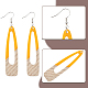 4 paire 4 boucles d'oreilles pendantes en résine et bois de couleur(EJEW-AB00042)-3
