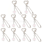 10Pcs Alloy Glass & 304 Stainless Steel Pendant Decorations, Star, with Alloy Lobster Claw Clasps, Platinum, 2.76 inch(7cm)(HJEW-YW00532)