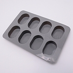Oval Food Grade Silicone Molds, For Chocolate, Candy, Soap, Gray, 248x160x24mm, Inner Size: 64x43mm(DIY-WH0181-11)