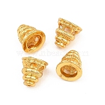 Brass Bead Cones, Rack Plating, Long-Lasting Plated, Cadmium Free & Lead Free, Real 18K Gold Plated, 8x7.5mm, Hole: 1.4mm and 5mm(KK-CBA57BD-01G)