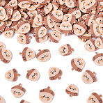 Handmade Polymer Clay Cabochons, Chestnut, PeachPuff, 5.5~7.5x5~7.5x0.5~1.5mm, about 14285pcs/500g(CLAY-T023-05)