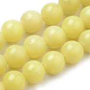 Natural Lemon Jade Beads Strands, Round, 6mm, Hole: 1mm, about 70pcs/strand, 15.7 inch(G-S259-46-6mm)