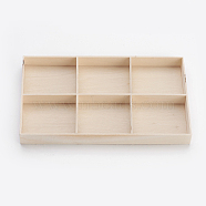 Wooden Storage Box, BurlyWood, 17x10x1.65cm, 1 compartment: 5.3~5.6x4.6~4.7cm, 6 compartment/box(X-CON-L012-03)