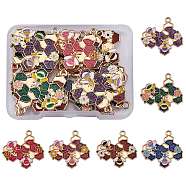 18Pcs 6 Colors Alloy Enamel Pendants, Bees, for Jewelry Necklace Bracelet Earring Making Crafts, Golden, 26x26mm, Hole: 2mm, 3pcs/color(JX293A)